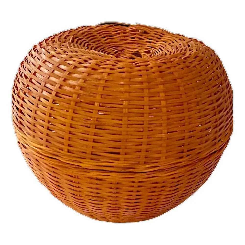 Wicker Apple Basket Trinket Box Vintage Woven Natural Fruit‎ Cottage Farmhouse